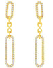 .50CT DIAMOND 14KT YELLOW GOLD ROUND OPEN OVAL INFINITY PAPERCLIP LOVE EARRINGS