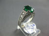ESTATE 2.18CT DIAMOND & AAA EMERALD 14K WHITE GOLD OVAL FILIGREE ENGAGEMENT RING