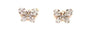 ESTATE.46CT DIAMOND 18KT WHITE GOLD 3D CLASSIC BUTTERFLY LOVE STUD EARRINGS