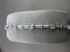 ANTIQUE 1.55CT DIAMOND 14KT WHITE GOLD BEZEL LINK TENNIS BRACELET 7.25 INCH #116