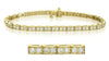3.0CT DIAMOND 14KT YELLOW GOLD CLASSIC 2 STONE ETERNITY FILIGREE TENNIS BRACELET