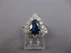 WIDE 1.52CT DIAMOND & AAA SAPPHIRE 14KT WHITE GOLD 3D PEAR SHAPE ENGAGEMENT RING
