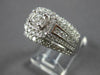 LARGE 1.75CT DIAMOND 14KT WHITE GOLD ROUND SQUARE HALO MULTI ROW ENGAGEMENT RING