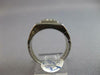 ESTATE LARGE .15CT DIAMOND 14KT WHITE GOLD 3D SOLITAIRE SQUARE MENS RING