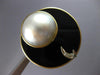 EXTRA LARGE .12CT DIAMOND & AAA PEARL & ONYX 14KT TWO TONE GOLD EARRINGS #27536