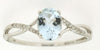 .72CT DIAMOND & AAA AQUAMARINE 14KT WHITE GOLD OVAL & ROUND INFINITY LOVE RING