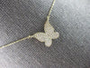 ESTATE .21CT DIAMOND 14KT YELLOW GOLD 3D CLASSIC BUTTERFLY LOVE NECKLACE