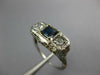 ANTIQUE .71CT OLD MINE DIAMOND & AAA SAPPHIRE 14KT WHITE GOLD 3D ART DECO RING