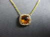1.04CT DIAMOND & AAA CITRINE 14KT YELLOW GOLD 3D CUSHION & ROUND SQUARE NECKLACE