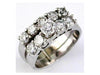 ESTATE 2.20CT DIAMOND 14KT WHITE GOLD 3D 2 ROW 5 STONE WEDDING ANNIVERSARY RING