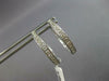 ESTATE .49CT DIAMOND 14K WHITE GOLD CLASSIC ROUND FILIGREE HOOP HANGING EARRINGS