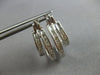 ESTATE 1.02CT DIAMOND 14KT WHITE GOLD 3D ROUND DOUBLE HOOP FUN HANGING EARRINGS
