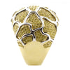 ESTATE LARGE 1.55CT FANCY YELLOW DIAMOND 18K YELLOW GOLD MULTI ROW WEB LOVE RING