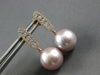 .45CT DIAMOND & AAA PINK SOUTH SEA PEARL 18KT ROSE GOLD 3D HALO HANGING EARRINGS
