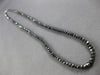 ESTATE 26.0CT BLACK DIAMOND 14KT WHITE GOLD ETERNITY TENNIS LOVE NECKLACE #27788