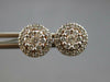 ESTATE .50CT DIAMOND 14KT WHITE & ROSE GOLD 3D CLUSTER FLOWER HALO STUD EARRINGS