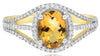 ESTATE 1.35CT DIAMOND & AAA CITRINE 14K 2 TONE GOLD OVAL & ROUND FLORAL FUN RING