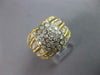 ANTIQUE LARGE 1.35CT DIAMOND 18K 2 TONE GOLD MULTI ROW FLOWER CLUSTER RING 27553