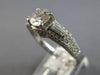 ESTATE 2.41CT DIAMOND 18KT WHITE GOLD ROUND & BAGUETTE FILIGREE ENGAGEMENT RING