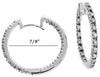 .48CT DIAMOND 14KT WHITE GOLD 3D CLASSIC ROUND INSIDE OUT HOOP HANGING EARRINGS