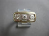 ANTIQUE LARGE .60CT OLD MINE DIAMOND 14KT 2 TONE GOLD 3 STONE UNISEX RING #28055