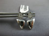 ESTATE .12CT DIAMOND 14KT WHITE GOLD 3D DOUBLE TRIANGULAR FUN HANGING EARRINGS