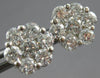 ESTATE LARGE 1.50CT DIAMOND 14KT WHITE GOLD FLOWER INVISIBLE SCREWBACK EARRINGS