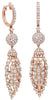 LARGE 4.80CT DIAMOND 18KT ROSE GOLD MULTI LEAF CIRCULAR HUGGIE HANGING EARRINGS