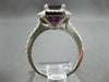 LARGE 4.05CT DIAMOND & AAA RHODOLITE 14KT WHITE GOLD DOUBLE HALO ENGAGEMENT RING