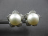 LARGE .80CT DIAMOND & AAA SOUTH SEA PEARL 18K WHITE GOLD FLOWER CLIP ON EARRINGS