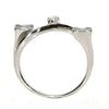 .35CT DIAMOND 18KT WHITE GOLD ROUND BAGUETTE & PEAR SHAPE DOUBLE SQUARE FUN RING