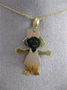 ESTATE 14KT YELLOW & ROSE GOLD HAPPY GIRL ENGRAVABLE PENDANT & CHAIN #24249