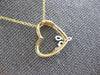 ESTATE .02CT DIAMOND 14KT 2 TONE GOLD 3D OPEN HEART FUN LOVE FLOATING PENDANT