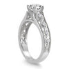 ESTATE LARGE 1.25CT DIAMOND 14KT WHITE GOLD INFINITY ENGAGEMENT WEDDING RING SET