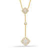 .46CT DIAMOND 14K YELLOW GOLD 3D CLUSTER DOUBLE SQUARE BY THE YARD LOVE NECKLACE