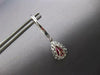 LARGE 4.78CT DIAMOND AAA RUBY 14KTWHITE GOLD PEAR SHAPE HUGGIE HANGING EARRINGS