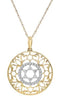 .13CT DIAMOND 14K YELLOW GOLD 3D MULTI HEART OPEN FILIGREE STAR OF DAVID PENDANT