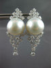 LARGE 2.56CT DIAMOND & AAA SOUTH SEA PEARL 18KT WHITE GOLD 3D HANGING EARRINGS