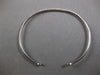 ESTATE .37CT DIAMOND 18K WHITE GOLD 3D CLASSIC 2MM FLEXIBLE CUFF BANGLE BRACELET