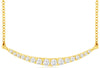 ESTATE .20CT DIAMOND 14KT YELLOW GOLD 3D CLASSIC JOURNEY BAR LOVE NECKLACE