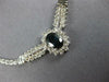 ESTATE 1.64CT DIAMOND & AAA SAPPHIRE 14KT WHITE GOLD OVAL V SHAPE LOVE NECKLACE