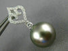 .42CT DIAMOND & AAA TAHITIAN PEARL 18K WHITE GOLD OPEN FILIGREE HANGING EARRINGS