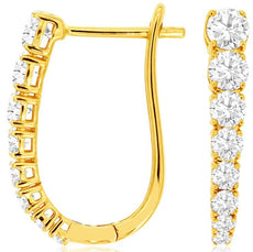 1.33CT DIAMOND 14KT YELLOW GOLD CLASSIC JOURNEY LEVERBACK LOVE HANGING EARRINGS