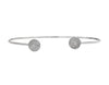 .45CT DIAMOND 14K WHITE GOLD 3D ROUND DOUBLE DOME SHAPE FLEXIBLE BANGLE BRACELET