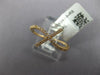 ESTATE .17CT DIAMOND 18KT ROSE GOLD 3D SIDEWAYS CROSS FRIENDSHIP FUN RING