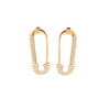 ESTATE .67CT DIAMOND 18KT YELLOW GOLD 3D CLASSIC FUN SAFETY PIN HANGING EARRINGS