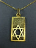 ESTATE 14KT YELLOW GOLD 3D CLASSIC RECTANGULAR STAR OF DAVID PENDANT #742