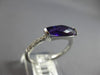 ESTATE 1.31CT DIAMOND & AAA AMETHYST 14KT WHITE GOLD 3D CLASSIC BAR RING