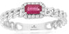 .42CT DIAMOND & AAA RUBY 14KT WHITE GOLD SQUARE HALO LOVE KNOT FRIENDSHIP RING