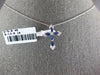 .61CT DIAMOND & AAA SAPPHIRE 18KT WHITE GOLD 3D MARQUISE & ROUND CROSS PENDANT
